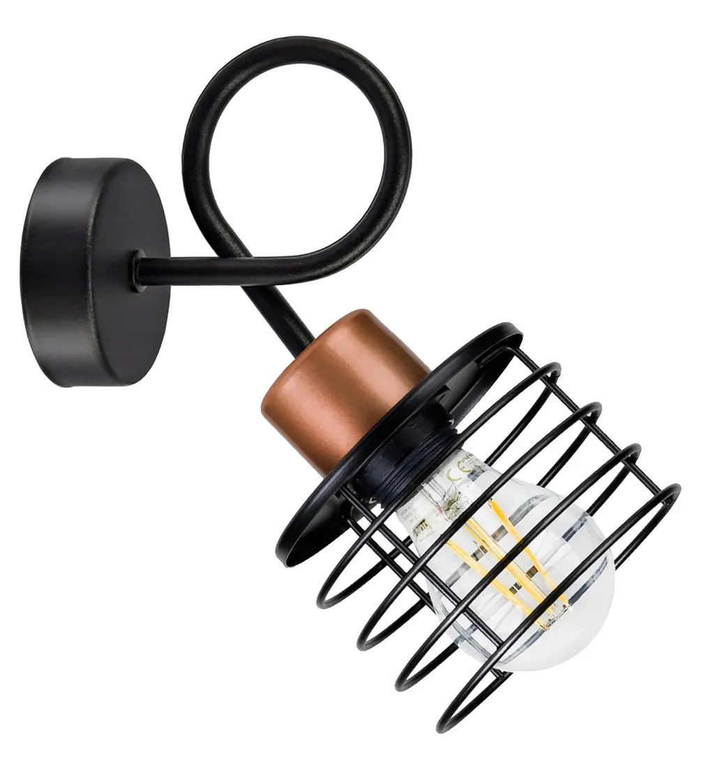 lampa-kinkiet-e27-scienny-staly-loft-drut-sprezyna-stan-nowy