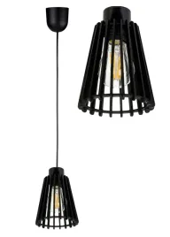 lampa-czarna-wiszaca-zwis-zyrandol-sufitowa-loft-klosz-piramidka-drewno-1