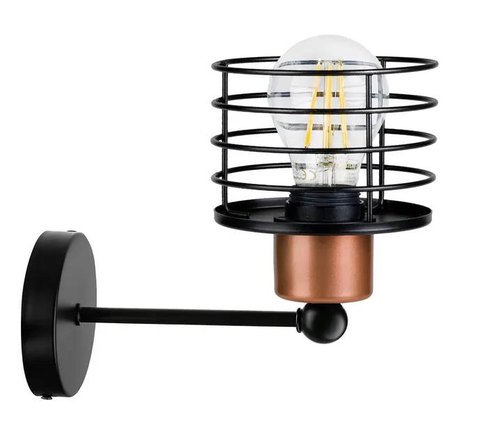 lampa-kinkiet-e27-scienny-staly-loft-drut-sprezyna-stan-nowy