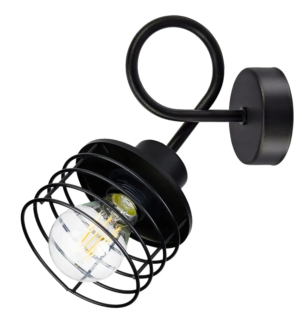 lampa-kinkiet-e27-scienny-staly-loft-drut-sprezyna-stan-nowy
