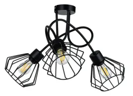 lampa-sufitowa-zyrandol-wiszaca-loft-diament-brylant-czarna-pajak-druciana
