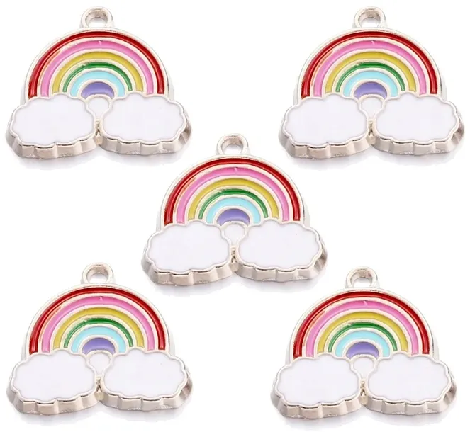 Zawieszka Emaliowana do Bransoletek Biżuterii Wisiorek TĘCZA 20mm 5szt