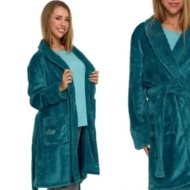 moraj-puchaty-krotki-szlafrok-damski-wiazany-w-talii-6000-001-zielony-s