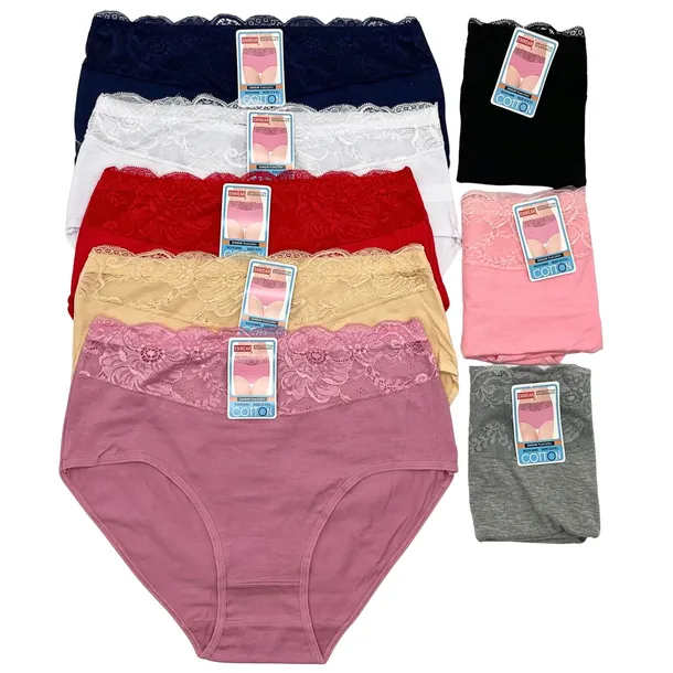 6X Majtki damskie bawełniane XXL koronka plus size FORLADY