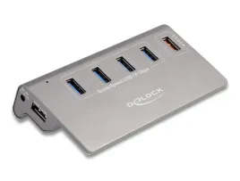 delock-hub-usb-10-gbps-4-gniazda-usb-typu-a-1-gniazdo-szybkiego-ladow