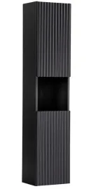 czarny-slupek-lazienkowy-wysoki-140-cm-ryflowany-front-szafka-wiszaca-drzwi