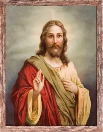obraz-religijny-jezus-blogoslawiacy-rama-brazowa-50-cm-x-70-cm