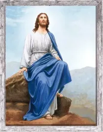 rysunek-religijny-jezus-chrystus-z-gory-synaj-rama-szara-20-cm-x-25-cm