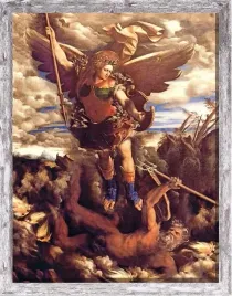 obraz-swiety-michal-archaniol-rama-szara-z-przetarciami-30-cm-x-40-cm