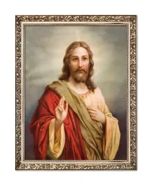 obraz-religijny-jezus-blogoslawiacy-rama-z-ornamentem-20-cm-x-25-cm