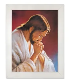obraz-religijny-jezus-chrystus-modlacy-rama-biala-20-cm-x-25-cm