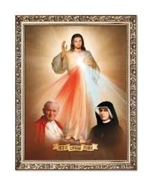 obraz-jezus-jan-pawel-ii-i-s-faustyna-rama-z-ornamentem-20-cm-x-25-cm