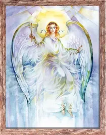 rysunek-religijny-dla-dzieci-aniol-stroz-rama-brazowa-30-cm-x-40-cm