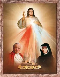 obraz-jezus-jan-pawel-ii-i-s-faustyna-rama-brazowa-20-cm-x-25-cm