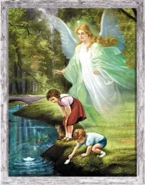 obraz-religijny-dla-dzieci-aniol-stroz-rama-szara-30-cm-x-40-cm
