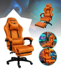 fotel-gamingowy-z-podnozkiem-zamszowy-pomaranczowy-z-czarna-rama-ergonomicz