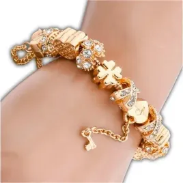bransoletka-celebrytka-serce-krysztal-serduszko-gold-modulowa-charms-zlota