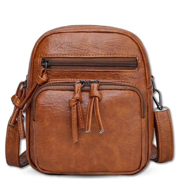 Damska boho Torebka skórzana kopertówka CROSSBODY listonoszka skóra eko