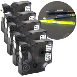 5-sztuk-tasma-do-dymo-d1-43613-6mm-7m-biala-czarny-lm160-lm280