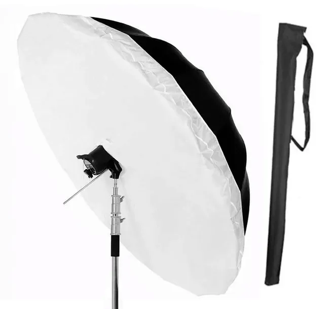PRO PARASOL STUDYJNY ODBIAJĄCY BIAŁY 180cm 185cm Z DYFUZOREM WŁÓKNO SZKLANE