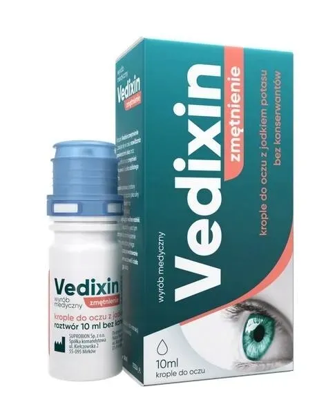 VEDIXIN ZMĘTNIENIE Krople do oczu z jodkiem potasu wyostrzające wzrok 10ml