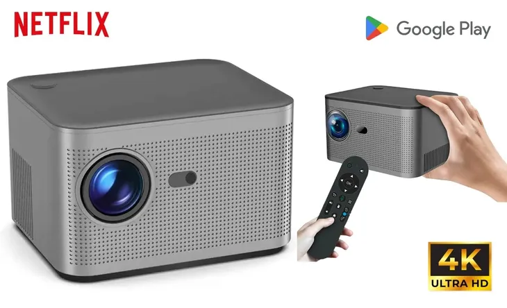 MINI PROJEKTOR PRZENOŚNY 4K Funkcja ANDROID 11 BOX SMART TV 10500 Lumenów