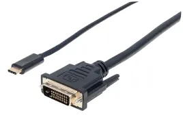 manhattan-152457-adapter-kablowy-2-m-usb-type-c-dvi-czarny