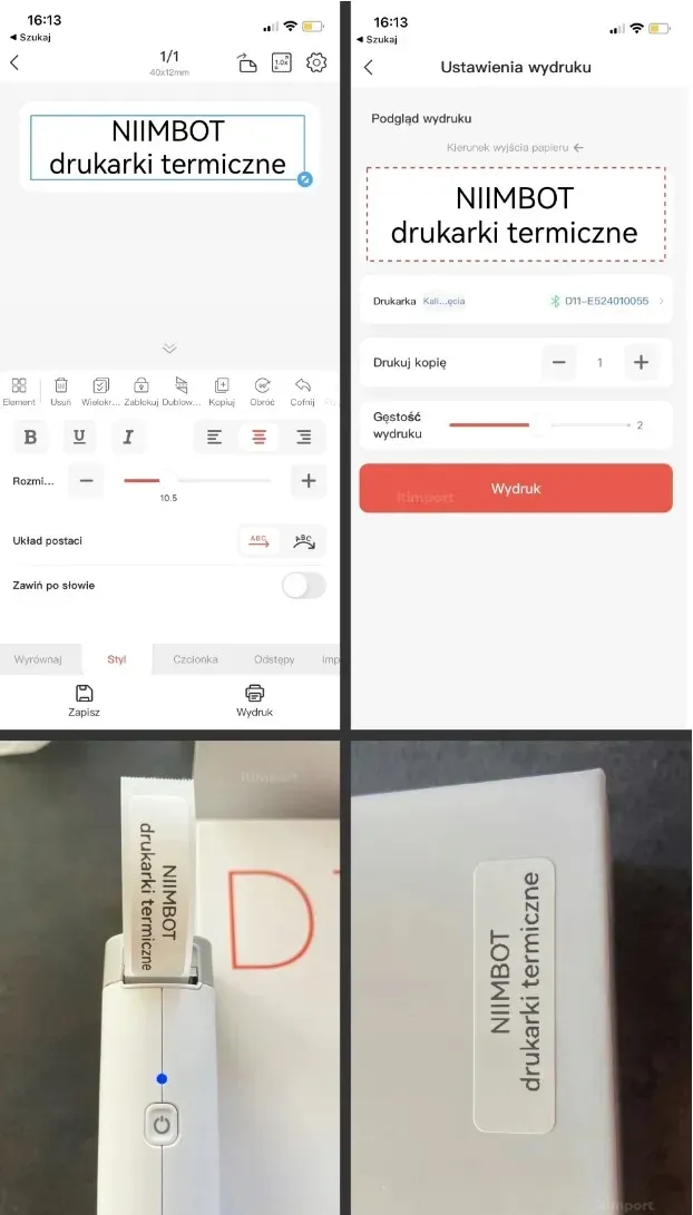 niimbot-b21-drukarka-termiczna-naklejki-bluetooth-stan-nowy