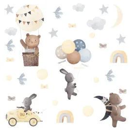 naklejki-dla-dzieci-zwierzeta-styl-boho-ksiezyce-gwiazdy-balony-zestaw