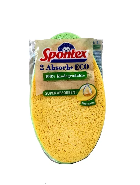 SPONTEX Absorb+ECO Ściereczka gąbczasta 100% Bio 2 szt