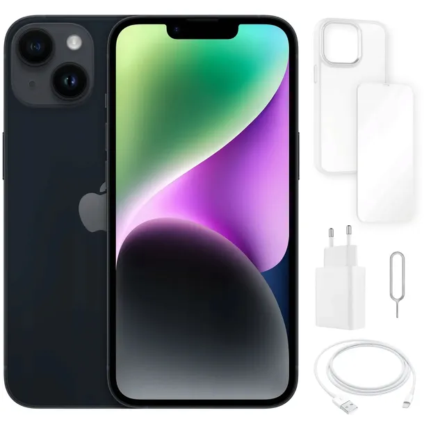 APPLE IPHONE 14 256 GB | STAN A+ | GRATISY | BLACK / CZARNY | SIM + eSIM