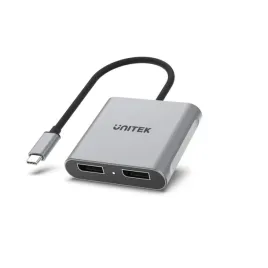 unitek-v1404a-adapter-kablowy-015-m-usb-type-c-2-x-displayport-szary