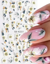 naklejki-na-paznokcie-samoprzylepne-bialo-zolte-5d-malowane-kwiaty-5d-k227