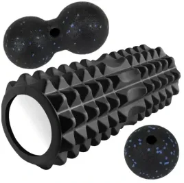 walek-do-masazu-plecow-roler-gladki-fitness-podwojna-pilka-duoball-zestaw