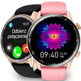 Zdjęcie produktu SMARTWATCH DAMSKI WODOODPORNY ZEGAREK MENU PL AMOLED PULS SPORT 2 PASKI