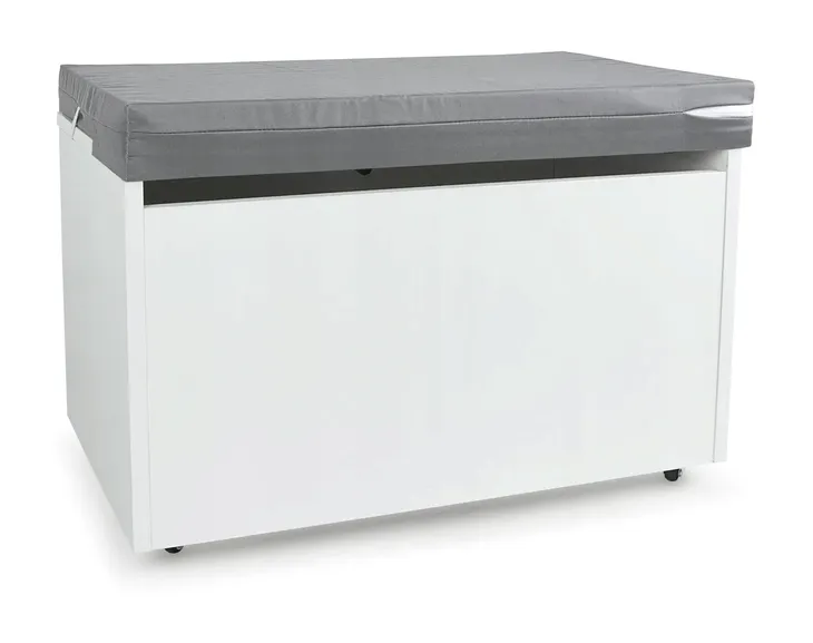 Skrzynia 91L na zabawki 70x40x45 cm na kółkach z materacykiem, pufa