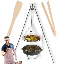 grill-ogrodowy-kuty-trojnog-ruszt-nierdzewny-palenisko-ogrodowe-60-cm