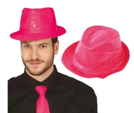 kapelusz-cekinowy-rozowy-neonowy-gangsterski-disco-karnawal