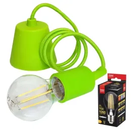 lampa-wiszaca-kabel-loft-e27-1m-zielony-zarowka-led-e27-8w-4000k