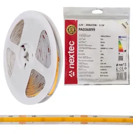 tasma-led-cob-12v-5-metrow-11w-m-825lm-m-3000k-barwa-ciepla-ip20-nextec