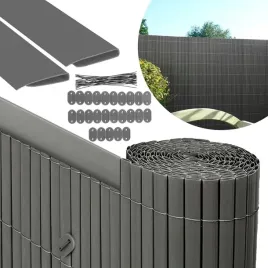 mata-oslonowa-pvc-100-x-300-cm-szara-ogrodowa-na-balkon-taras-maskownice