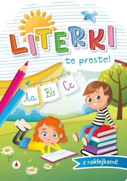 LITERKI TO PROSTE NAUKA PISANIA LITEREK LITER PO ŚLADZIE + NAKLEJKI