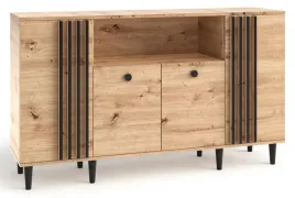 komoda-luna-160-cm-dab-artisan-czarne-lamele