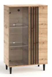 komoda-l2-z-lamelami-witryna-nozki-artisan-czarny