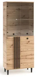 witryna-luna-80-cm-dab-artisan-czarne-lamele