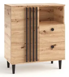 komoda-luna-80-cm-dab-artisan-czarne-lamele