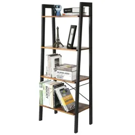 regal-polka-drabinka-na-ksiazki-czarny-loft-metalowy-drewniany-wysoki-4x