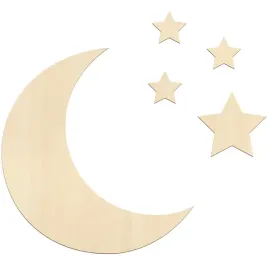 ozdoba-do-pokoju-dziecka-drewniana-baza-ksiezyc-4-gwiazdki-zestaw-na-sciane