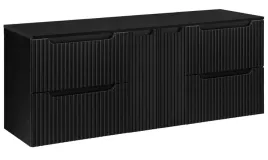 czarna-szafka-pod-umywalke-z-blatem-160-cm-wiszaca-ryflowane-fronty-2d4s