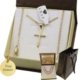 zloty-pelny-lancuszek-damski-pancerka-z-krzyzykiem-pr-925-585-grawer-gratis